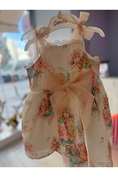 Cumino Ribbon Detailed Girl's Dress