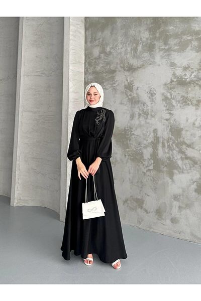 Cardella Linda Fabric Elegant Dress with Shiny Stones – for Special Occasions