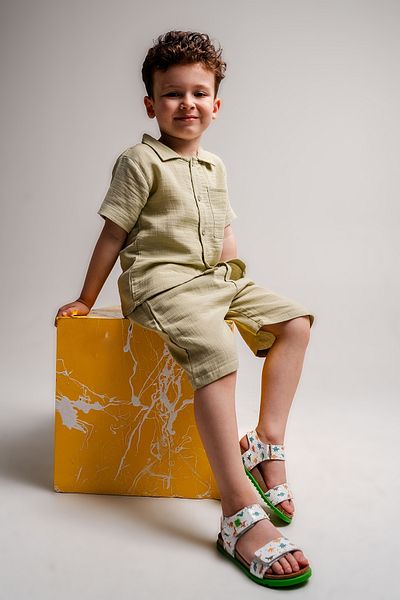mnpc Boy's Dino Genuine Leather Cork Sole Daily Children's Sandals