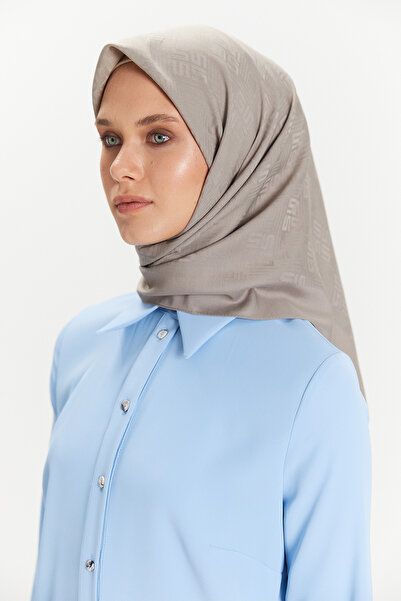 Setrms Logolu Kare Motifli Lyocell Eşarp