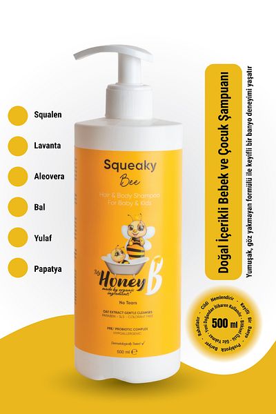 My Honey B Natural Ingredients Newborn Baby and Children Hair Body Shampoo 500 ml