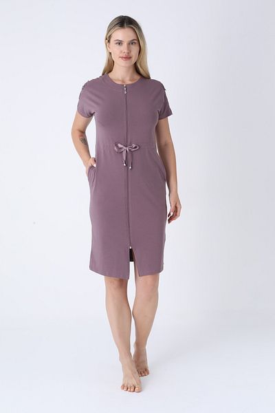 ROMEO LİFE Women's Cotton Lycra Zippered Dress 7265