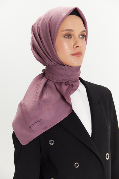 Setrms Logolu Çerçeveli Lyocell Eşarp