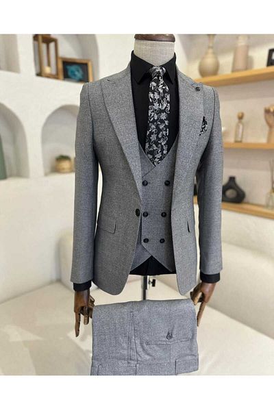 carismen Solid Color Suit with Slim-Fit Vest