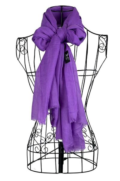 DACSHOP Women's plain scarf 25V, purple 180 x 95 cm