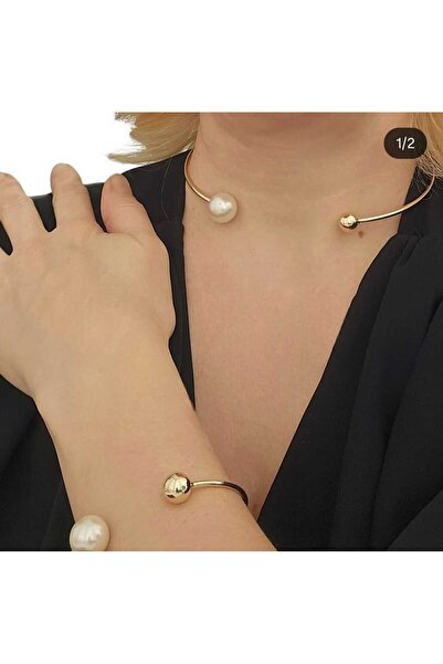 staınless steel Choker Kolye-gold