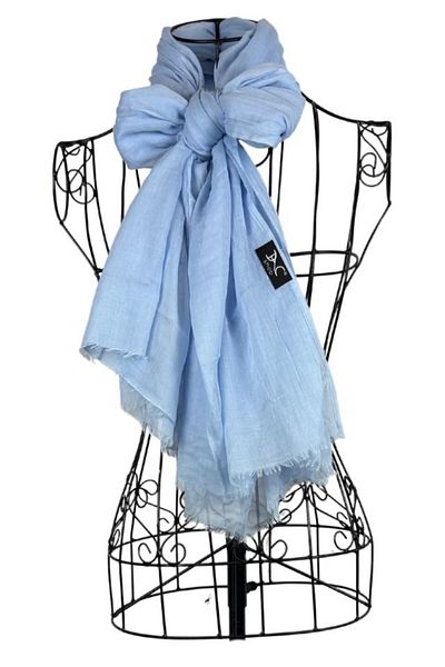 DACSHOP Women's plain scarf 25VM, blue sea 180 x 95 cm