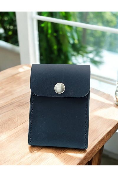CRONDER Genuine Leather Men's Wallet - Handmade Box Card Holder - Vertical Model