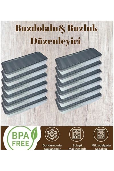 VİZYON مجموعة من 12 قطعة من منظم الثلاجة، حاوية تخزين الثلج، حاوية الثلج