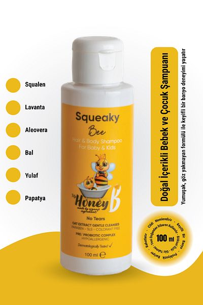 My Honey B Natural Ingredients Newborn Baby and Children Hair Body Shampoo 100 ml