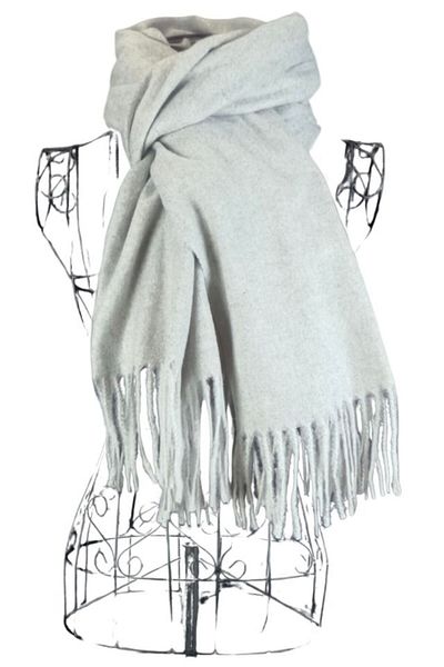 DACSHOP Esarfa tip sal din casmir gri perlat