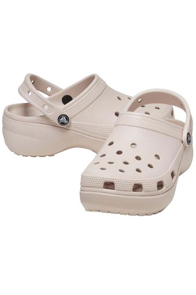 Crocs 206750 -6ur Classic Platform Clog W - شبشب نسائي كريمي