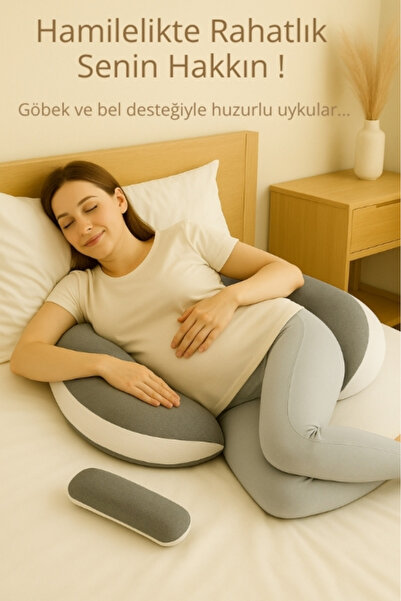 Lucky Day Hamile Uyku Destek Yastığı, Çok Fonksiyonlu Hamile Yastığı - Gri