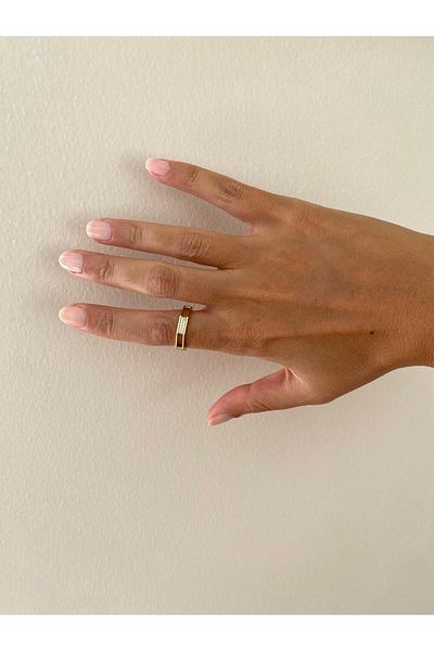 XUPING JEWELRY Xuping Rectangular Spaced Stone Numbered Ring 8