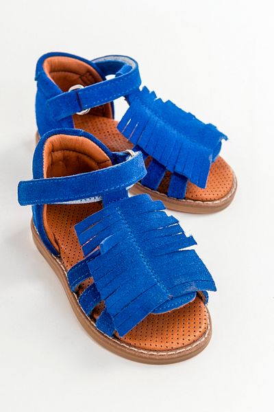 mnpc Girls' Saks Blue Leather Orthopedic Supported Children's Sandals