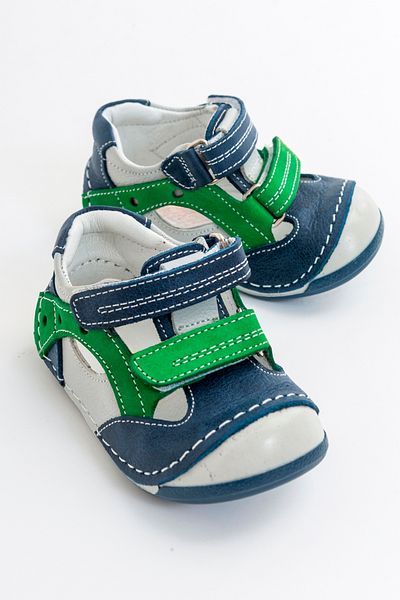 mnpc Boy's Denim Leather First Step Shoes with Orthopedic Support