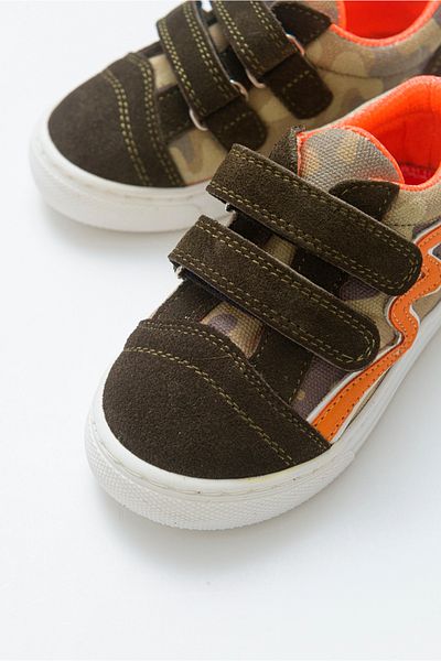 mnpc Boys' Khaki Leather Orthopedic Supported Sneaker Shoes