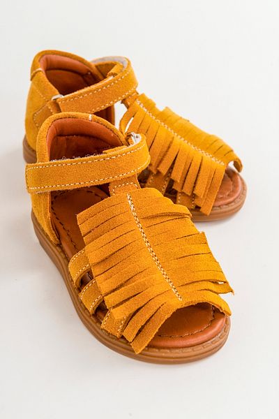 mnpc Girl's Yellow Leather Orthopedic Supported Children's Sandals