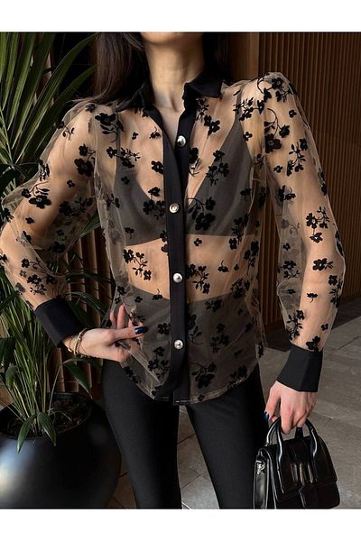 GAMZE ALPTEKİN Cămașă transparentă Moda Moda