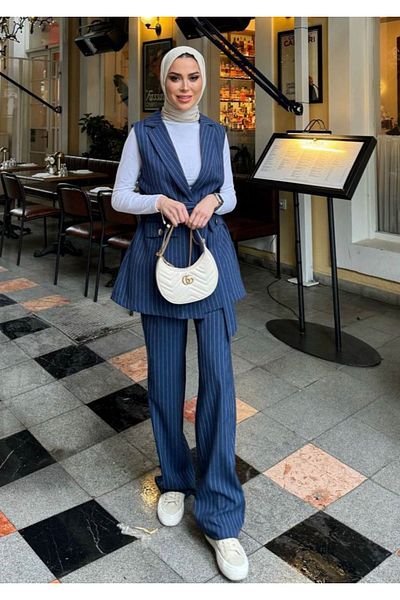 MADAME MELEK Striped Suit
