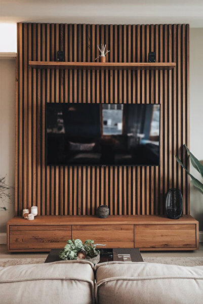 Akupanel Flex 60x245 cm Ceviz Renk Akustik Ahşap Duvar Paneli