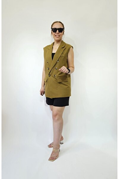 MADAME MELEK Oversize Women's Sleeveless Blazer Jacket Women's Vest