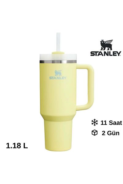 Stanley كوينشر H2.o فلوستيت ™   ترمس مع مصاصة 1.18 لتر زجاجة مياه مع مصاصة باللون الأصفر