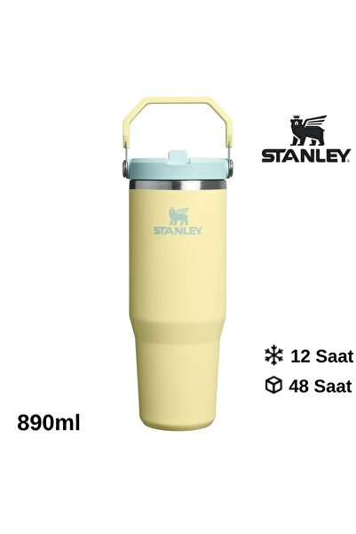Stanley The IceFlow Flip Straw Pipetli Termos Bardak 0.89 LT Matara SARI