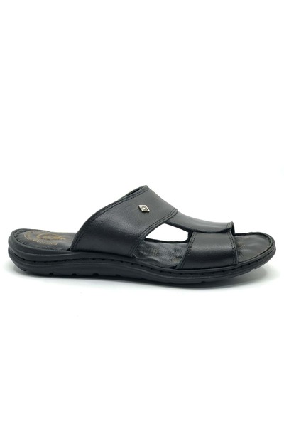 Kids Club Shoes Soldier 1928-25 100% Genuine Leather Men's Full Orthopedic Slippers Black