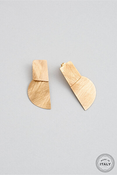 So CHIC... Antik Yol 18 Ayar Sarı Altın Kaplama Gümüş Tasarım Küpe