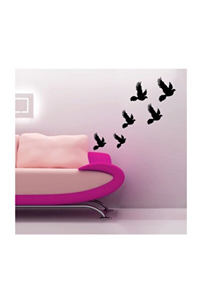 KT Decor Leteće ptice, set modernih zidnih naljepnica za dnevnu sobu