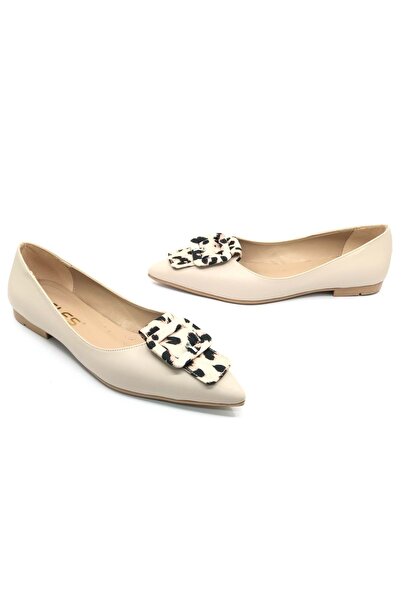 Kocamanlar Ayakkabı Feles Leopar Toka Детальні жіночі балетки TEN