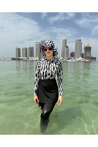 Adalenna Moda Tesettür Mayo 4Lü Takım (şapka dahil)