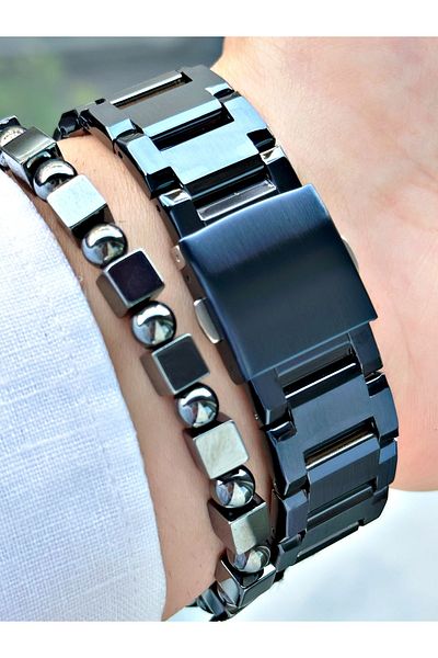 Ferrucci Luxury Men's Wristwatch with Calendar, Gift Package and Hematite Bracelet