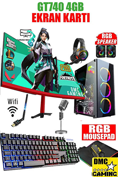 Dmc N88x (GTA 5) I7 3770,16GB RAM,1TB HDD 256GB SSD,4GB GT740,24''curved Oyuncu Masaüstü Bilgisayar