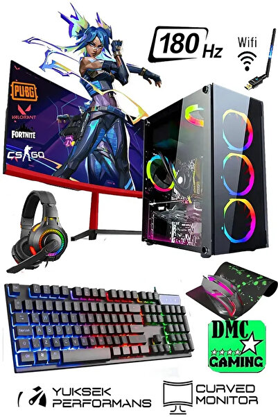 Dmc N02x (PUBG,GTA 5) I5-3470 16gb Ram,256gb Ssd,1tb Hdd,rx550,23.8"180hz Oyuncu Masaüstü Bilgisayar