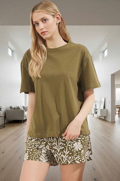 PayBuy Women's Floral Cotton Short Sleeve Pajama Set Perfect Fit Comfortable and Stylish Trend Design