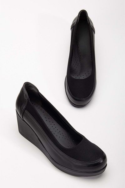 KCMN Ayakdaş 353 Women's Wedge Heel Classic Shoes Black