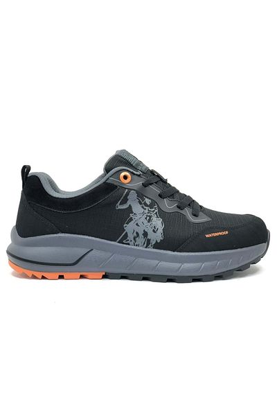 U.S. Polo Assn. ΒΑΣΗ. Polo Assn Elias - Αδιάβροχα ανδρικά αθλητικά παπούτσια εξωτερικού χώρου, ΜΑΥΡΟ