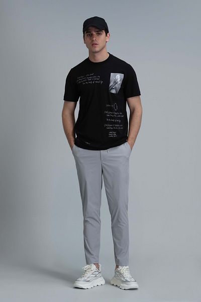 Lufian 111020219 Fred Modern Graphic T- Shirt Men's T-Shirt Black
