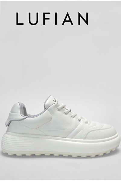 Lufian 111230258 حذاء ريكين الرياضي للرجال من الجلد باللون الأبيض