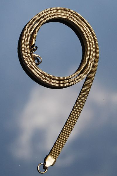 Rua Jewelry Steel Italian Wire Knitted Straw Necklace 6 mm Gold Color |   Non-Blackening, Unisex, 2 Years Warranty