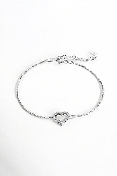 jelux silver Gümüş 925 Ayar Love Model Zirkon Taşlı Ayarlanablir Bileklik