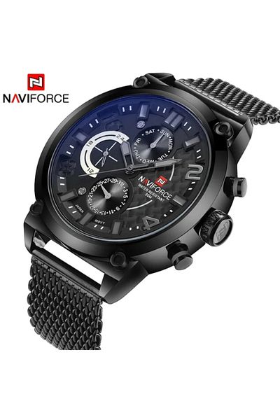 Naviforce NF9068S Fashion Military Sport Stainless Steel Quartz Waterproof WristWatch for Men
