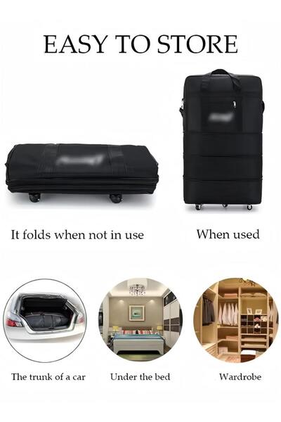 Generic Expandable Foldable Luggage Bag Suitcase Collapsible Rolling Travel Luggage Bag Duffel Bag80*47*25cm