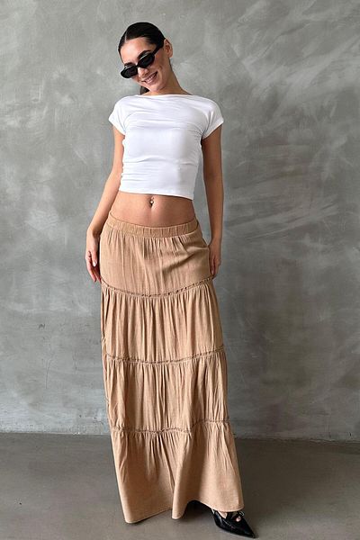 Seeh Βιζόν Basic μακριά πλισέ φούστα SH159