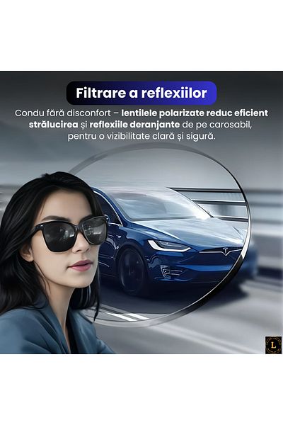 CR LUMI AND GABI Smart Glasses with Bluetooth 5.3, Polarized Lenses, Integrated Audio, Black