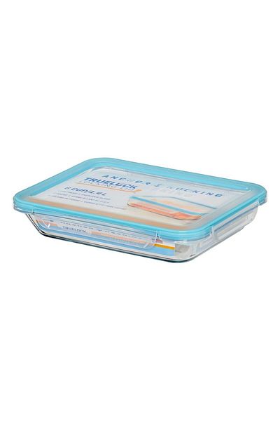 Anchor Hocking Rectangle Glass Container With Truelock Locking , 1.4l Airtight Lid For Fresh & Safe Food Storage