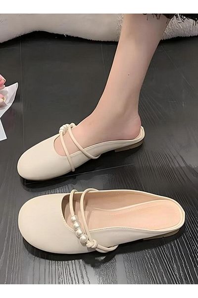 Generic Women's Mule Slippers Slingback Flat Pointed Toe Shoes Closed Toe Sandals Slippers