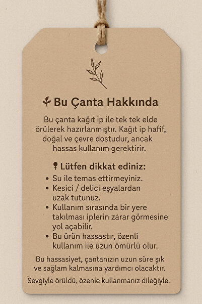 BY MİMİMU Ръчно изработена чанта с рафия и въже